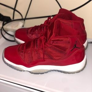 Jordan Red and White Sneakers
